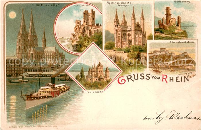 Koeln Rhein Dom Apollinariskirche Drachenfels Abtei Laach Godesburg Ehrenbreitst