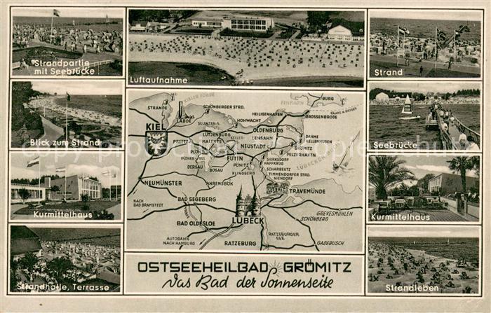 Groemitz Ostseebad Strand Kurmittelhaus Strandhotel Seebruecke Gebietskarte