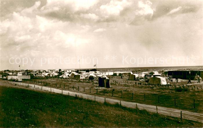 Lenste Holstein Blick vom Deich auf den Zeltplatz