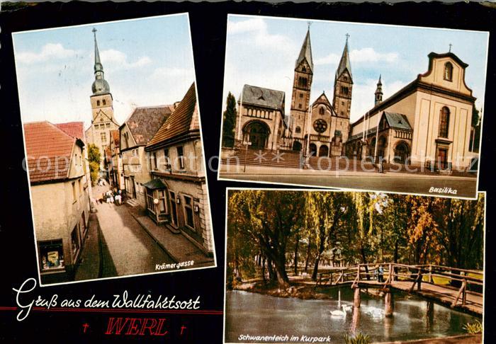 Werl Westfalen Kraemergasse Basilika Schwanenteich im Kurpark