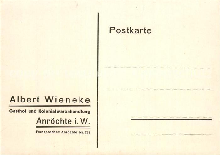 Anroechte Gasthof und Kolonialwarenhandlung Geschaeftskarte