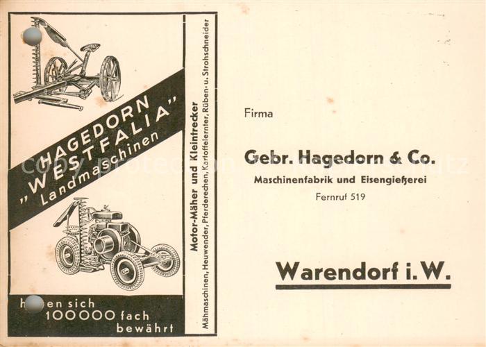 Warendorf Gebr Hagedorn Maschinenfabrik
