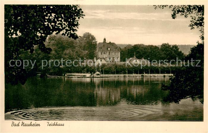 Bad Nauheim Grosser Teich mit Teichhaus