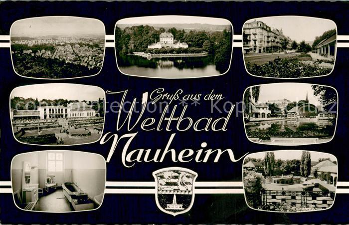 Bad Nauheim Stadtpanorama Teichhaus Kurhaus Konzertpavillon Trinkkuranlage Kuran