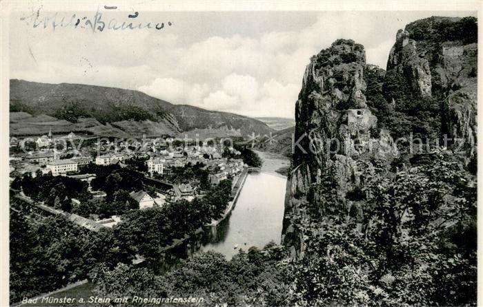 Bad Muenster Stein Ebernburg Panorama Nahetal mit Rheingrafenstein