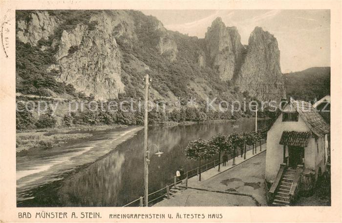 Bad Muenster Stein Ebernburg Rheingrafenstein und aeltestes Haus an der Nahe
