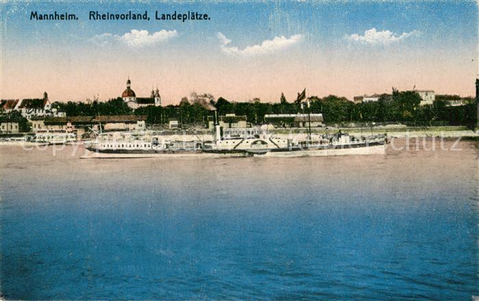 MANNHEIM BW Rheinvorland Landeplaetze Rheindampfer