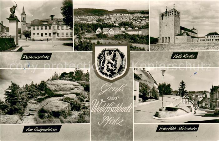 Waldfischbach-Burgalben Rathausplatz Kirche Galgenfelsen Ecke Hoeh Welschstrasse