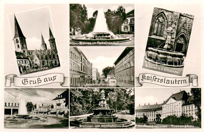Kaiserslautern Stiftskirche Brunnen Fackelrondell Fruchthallstrasse Waldschloess