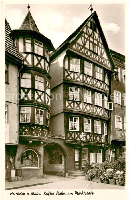 Wertheim Main Kaffee Hahn am Marktplatz Altstadt Fachwerkhaeuser