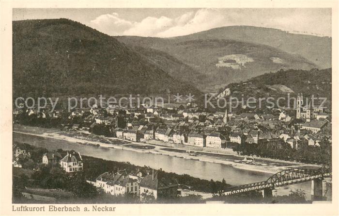 Eberbach Neckar Panorama Luftkurort Neckar Bruecke