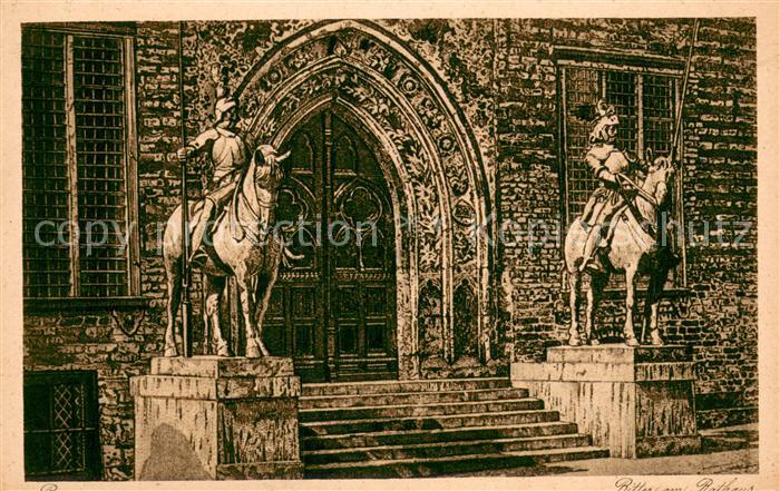 BREMEN CITY Ritter am Rathaus nach einer Radierung von G. O. Dietrich Kuenstler