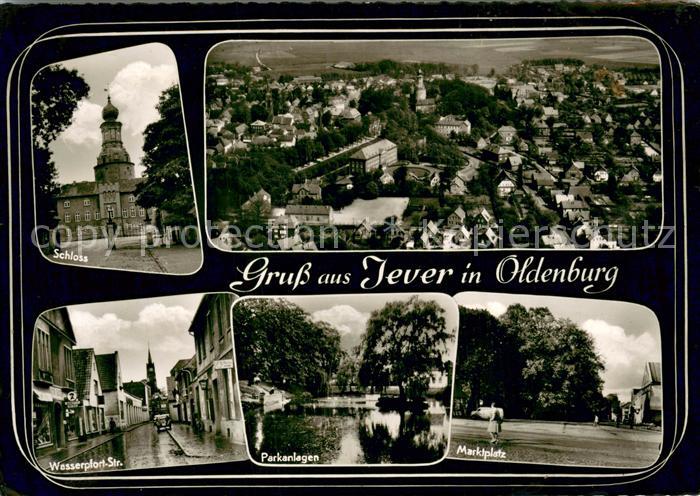 Jever Schloss Wasserpfort-Strasse Parkanlagen Marktplatz Fliegeraufnahme