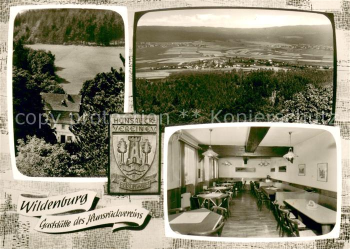 Kempfeld Wildenburg Gaststaette des Hunsrueckvereins Fernsicht Landschaftspanora