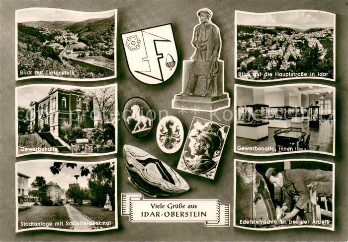 Idar-Oberstein Panorama Blick auf Tiefenstein Gewerbehalle Stadtanlage Schleifer