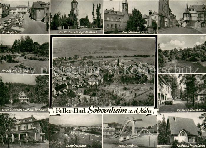 Bad Sobernheim Marktplatz Park Kurhaus Kriegerdenkmal Campingplatz Rathaus Freib