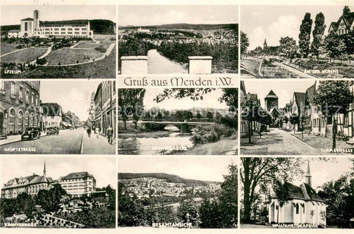 Menden Sauerland Gesamtansicht Turmstrasse An der Hoenne Wallfahrtskapelle Krank