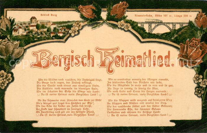 Schloss Burg Wupper Riesenbruecke Bergisch Heimatlied