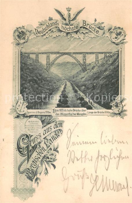 Muengsten Deutschlands hoechste Bruecke Brueckenschluss 1897