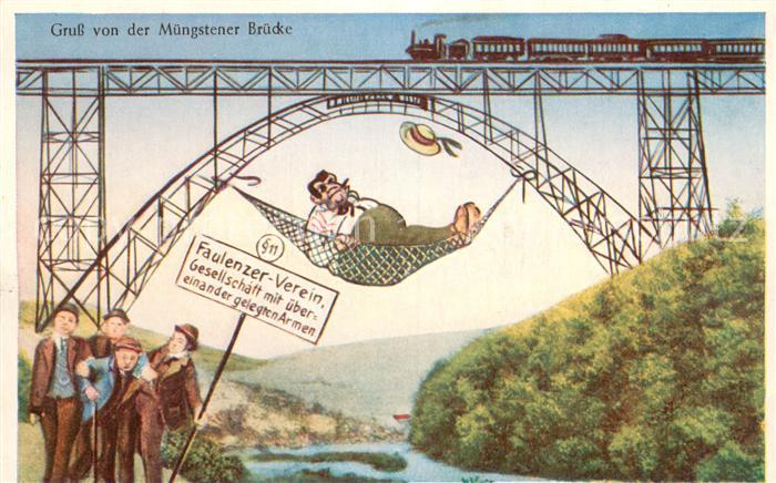 Muengsten Humorkarte Muengstener Bruecke