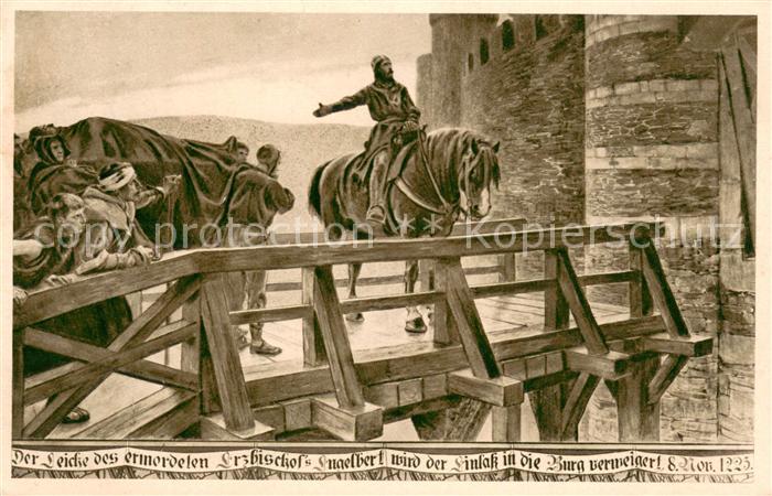 Burg Wupper Die Leiche des verstorbenen Erzbischofs Engelbert