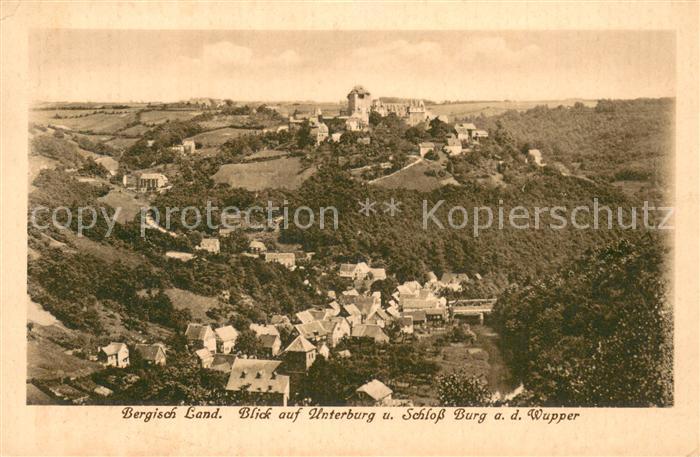 Schloss Burg Wupper Bergisch LAnd Blick auf Unterburg u.vSchloss Burg