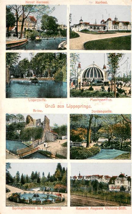 Lippspringe Bad Lippequelle Musikpavillon Jordanquelle Ruine Kurbad