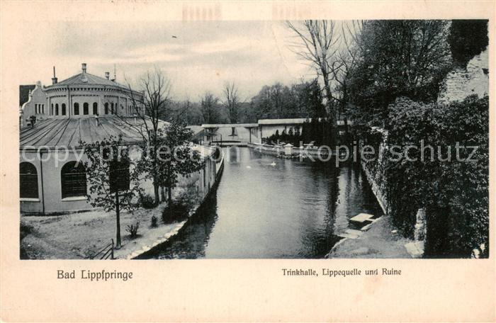 Lippspringe Bad Trinkhalle Lippequelle und Ruine