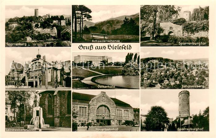 BIELEFELD CITY Sparrenburg Oetkerhalle Hauptbahnhof Rathaus Theater Schwedensch