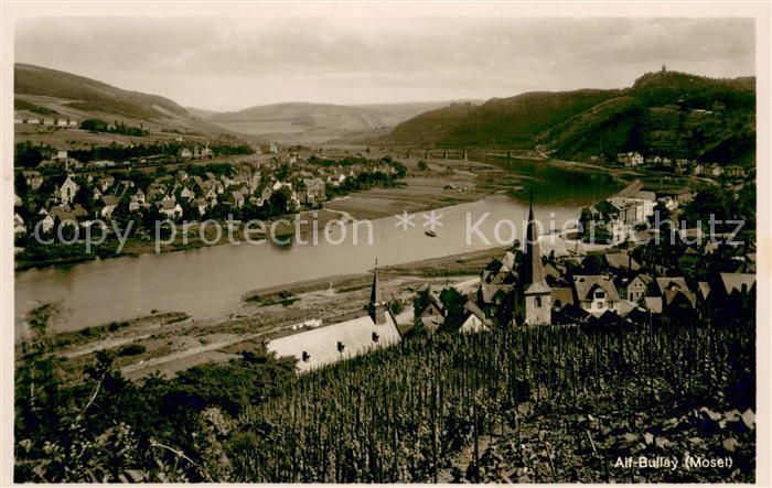 Alf Bullay Mosel Blick vom Berg Mosel