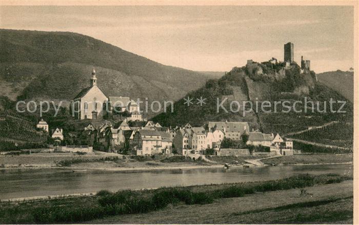 Beilstein Mosel Gesamtansicht mit Mosel und Ruine