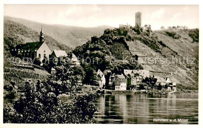 Beilstein Mosel Gesamtansicht mit Mosel und Ruine