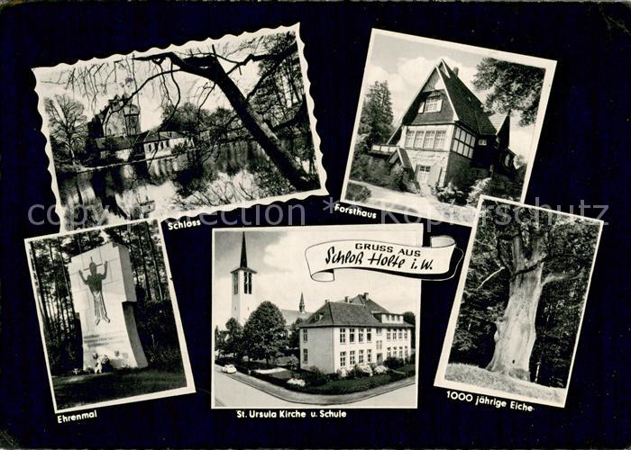 Schloss Holte-Stukenbrock Schloss Forsthaus Ehrenmal St.Ursula-Kirche u. Schule