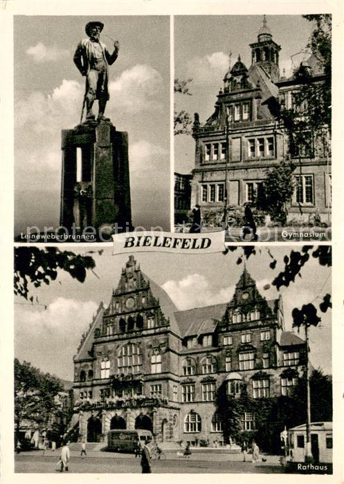BIELEFELD CITY Leineweberbrunnen Gymnasium Rathaus