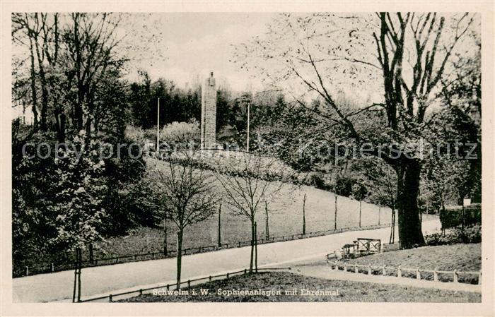 Schwelm Sophienanlagen mit Ehrenmal