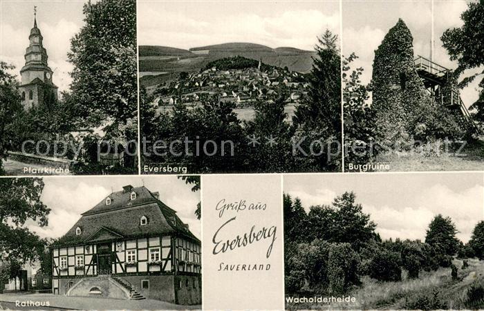 Eversberg Pfarrkirche Panorama Burgruine Rathaus Wacholderheide