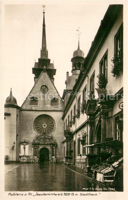 Koblenz  Rhein Jesuitenkirche mit Stadthaus
