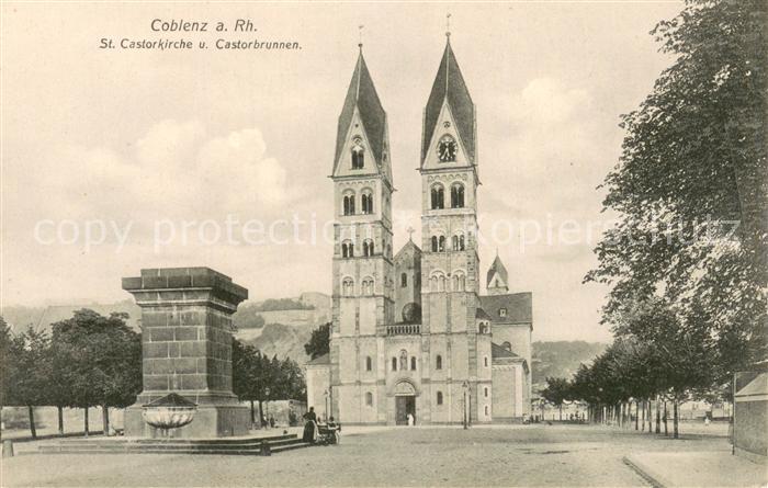 Coblenz Koblenz St Castorkirche und Castorbrunnen