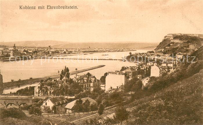 Koblenz Rhein Panorama mit Ehrenbreitstein