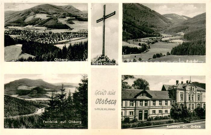 Olsberg Sauerland Panorama Kreuz Ruhrtal Blick zum Olsberg Kurhaus Dr Gruene