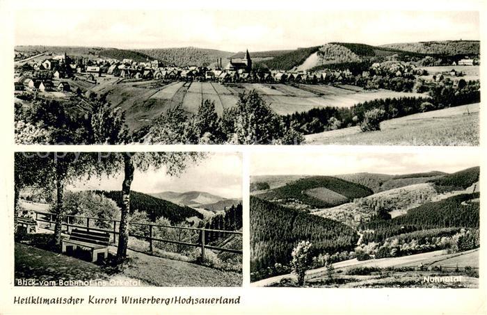 Winterberg Hochsauerland Panorama Blick vom Bahnhof ins Orketal Nuhnetal