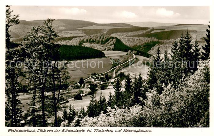 Winterberg Hochsauerland Hoehenstrasse mit Elkeringhausen