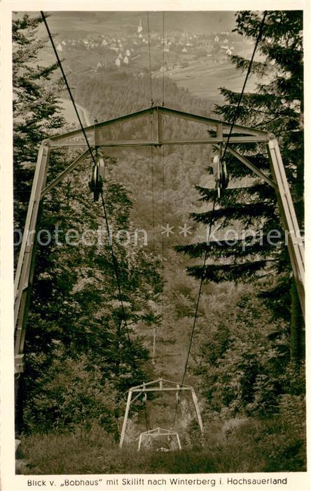 Winterberg Hochsauerland Blick vom Bobhaus mit Skilift