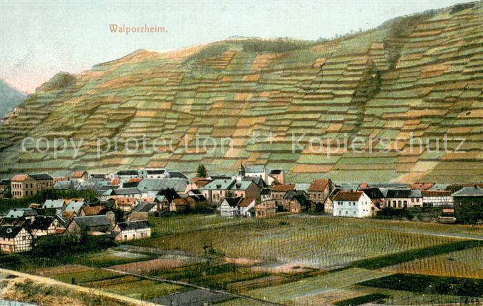 Walporzheim Ortsmotiv mit Rebberg Illustration