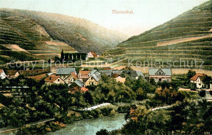 Marienthal Ahr Panorama mit Klosterruine Illustration