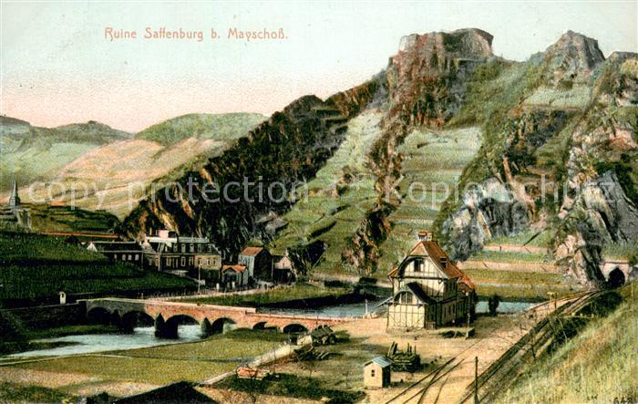 Mayschoss Ruine Sattenburg Ahrtal und Bahnhof