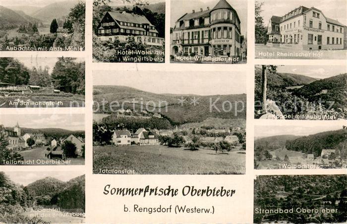 Oberbieber Aubachtal mit Apis Muehle Schwanenteich Teilansicht Hotel Waldhaus Ho
