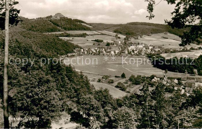 Rossbach Wied Panorama mit Gasthaus zur Post