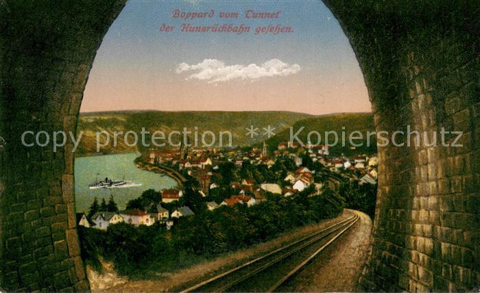 Boppard Rhein Blick vom Tunnel der Hunsrueckbahn