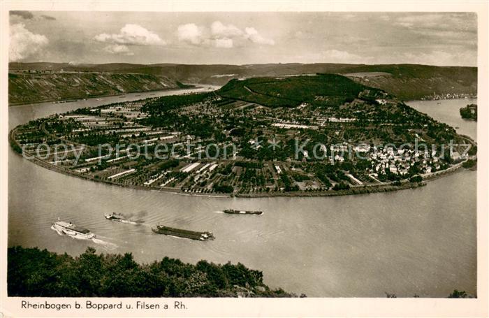 Boppard Rhein Rheinbogen mit Filsen